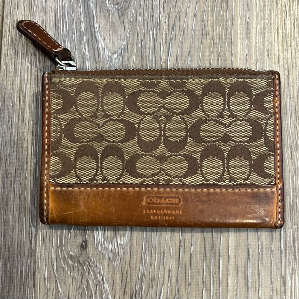 Coach Brown Monogram Card Case